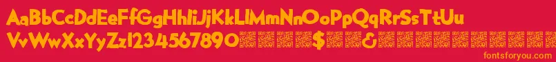 Manygifts Font – Orange Fonts on Red Background