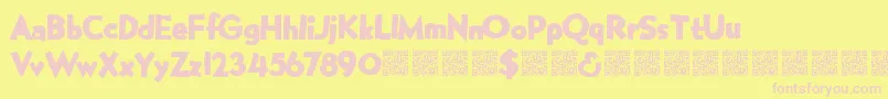 Manygifts Font – Pink Fonts on Yellow Background