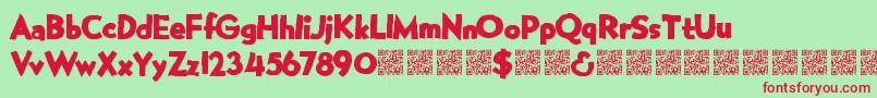 Manygifts Font – Red Fonts on Green Background