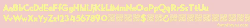 Manygifts-Schriftart – Gelbe Schriften auf rosa Hintergrund