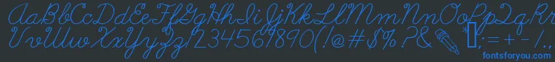 AbcCursive Font – Blue Fonts on Black Background