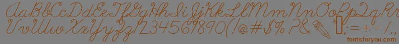 AbcCursive Font – Brown Fonts on Gray Background