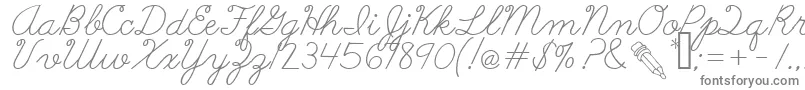 AbcCursive-Schriftart – Graue Schriften auf weißem Hintergrund