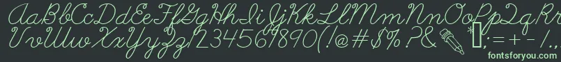 AbcCursive Font – Green Fonts on Black Background