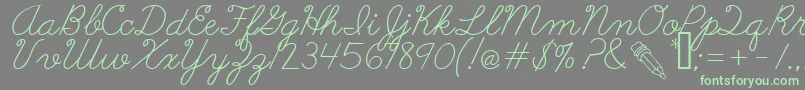 AbcCursive Font – Green Fonts on Gray Background