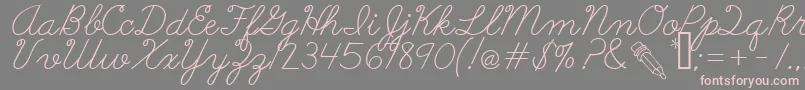 AbcCursive Font – Pink Fonts on Gray Background