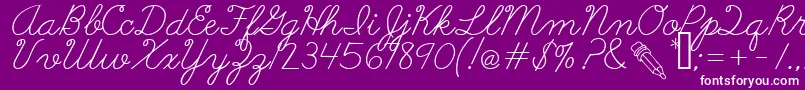 AbcCursive Font – White Fonts on Purple Background