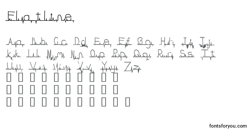 Schriftart Flatline – Alphabet, Zahlen, spezielle Symbole