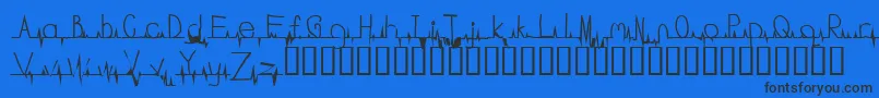 Czcionka Flatline – czarne czcionki na niebieskim tle