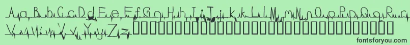 Flatline-fontti – mustat fontit vihreällä taustalla