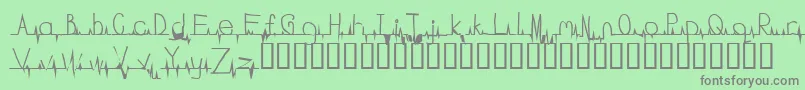 Flatline-Schriftart – Graue Schriften auf grünem Hintergrund