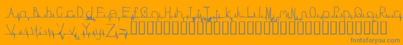Fonte Flatline – fontes cinzas em um fundo laranja