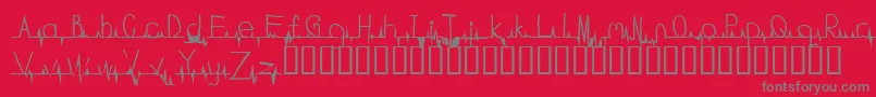 フォントFlatline – 赤い背景に灰色の文字