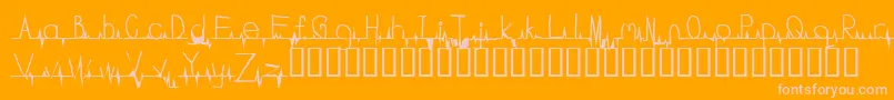 Flatline-fontti – vaaleanpunaiset fontit oranssilla taustalla