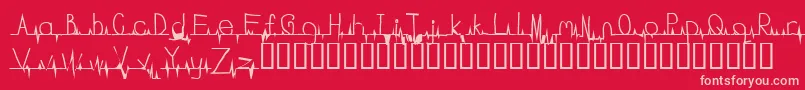 Flatline Font – Pink Fonts on Red Background