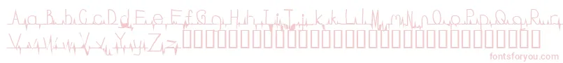 Flatline-Schriftart – Rosa Schriften auf weißem Hintergrund