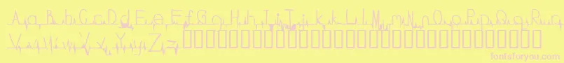 Flatline Font – Pink Fonts on Yellow Background