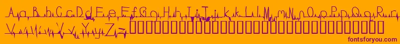Police Flatline – polices violettes sur fond orange