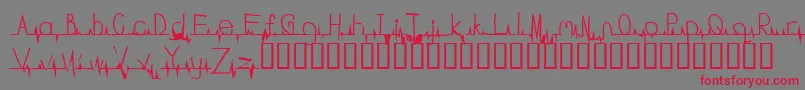 フォントFlatline – 赤い文字の灰色の背景