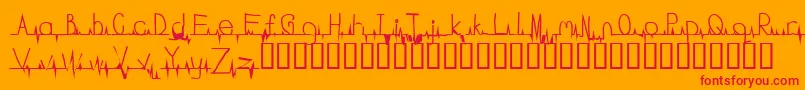 Flatline Font – Red Fonts on Orange Background
