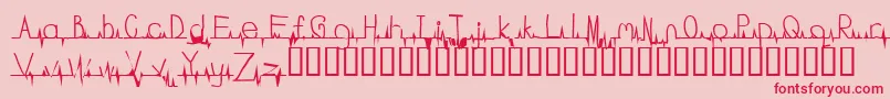 fuente Flatline – Fuentes Rojas Sobre Fondo Rosa
