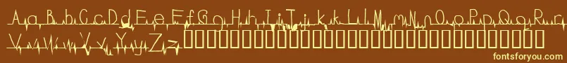 Flatline Font – Yellow Fonts on Brown Background