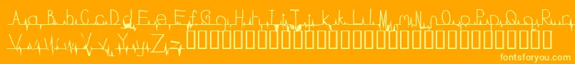 Czcionka Flatline – żółte czcionki na pomarańczowym tle