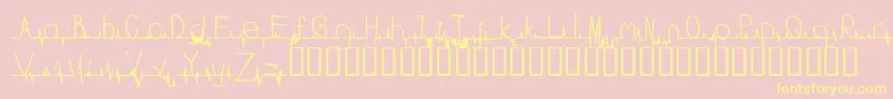 fuente Flatline – Fuentes Amarillas Sobre Fondo Rosa