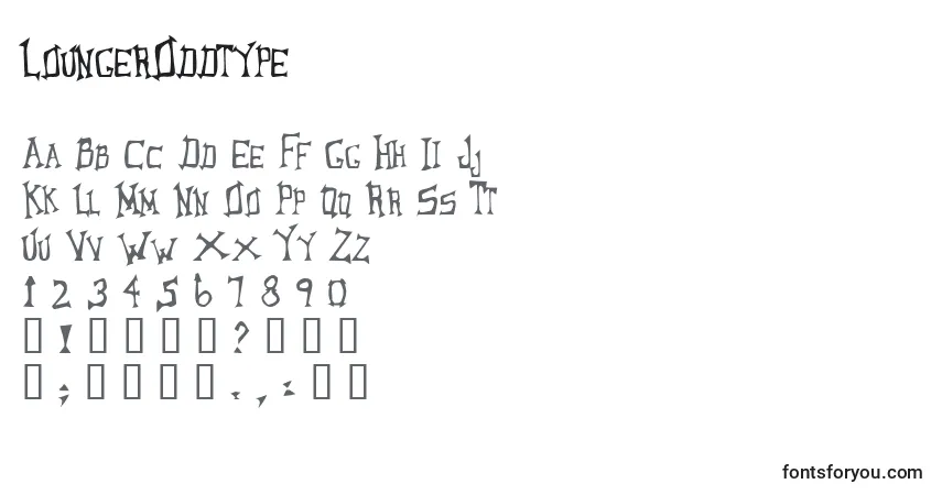 Шрифт LoungerOddtype – алфавит, цифры, специальные символы