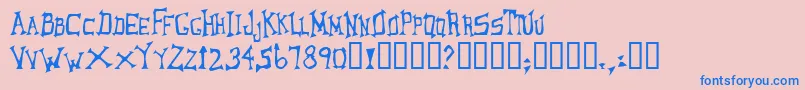 LoungerOddtype Font – Blue Fonts on Pink Background