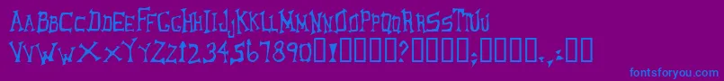 LoungerOddtype Font – Blue Fonts on Purple Background
