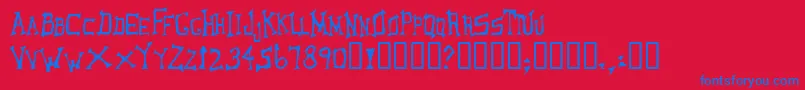 LoungerOddtype Font – Blue Fonts on Red Background