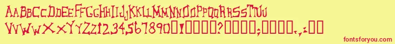 LoungerOddtype Font – Red Fonts on Yellow Background