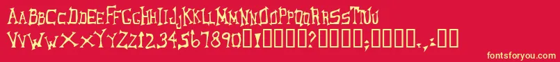 LoungerOddtype Font – Yellow Fonts on Red Background