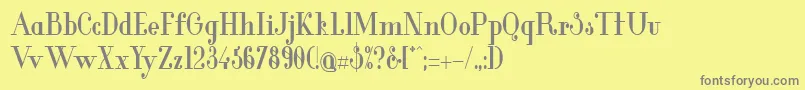 フォントGlamor – 黄色の背景に灰色の文字