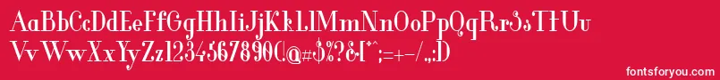 Glamor Font – White Fonts on Red Background