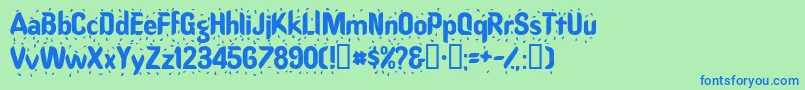 Raindancessk Font – Blue Fonts on Green Background