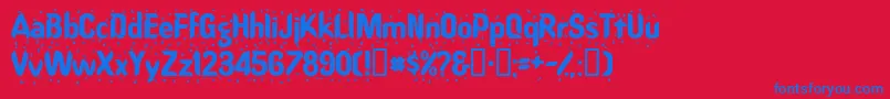 Raindancessk Font – Blue Fonts on Red Background