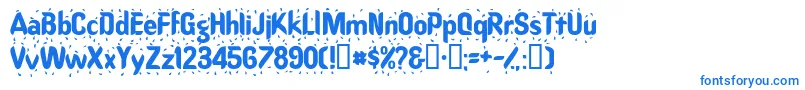 フォントRaindancessk – 白い背景に青い文字