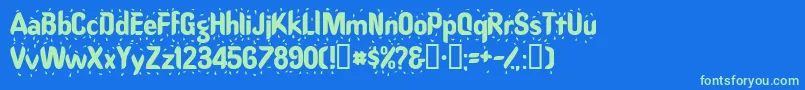 Raindancessk Font – Green Fonts on Blue Background