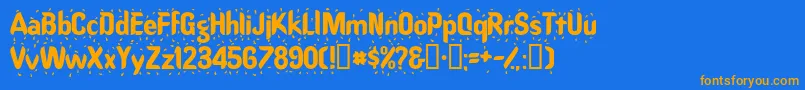 Raindancessk Font – Orange Fonts on Blue Background