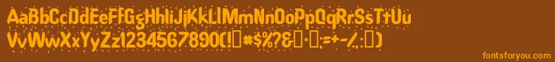Raindancessk Font – Orange Fonts on Brown Background