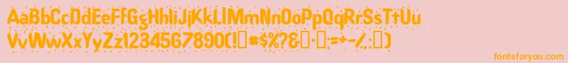 Raindancessk-Schriftart – Orangefarbene Schriften auf rosa Hintergrund