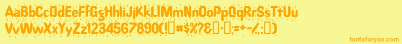 Raindancessk Font – Orange Fonts on Yellow Background