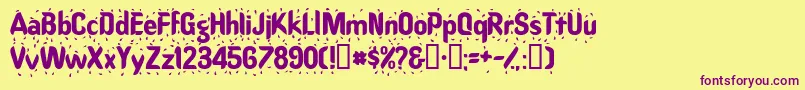Raindancessk Font – Purple Fonts on Yellow Background
