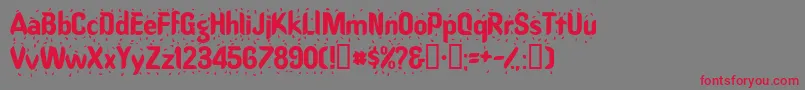 フォントRaindancessk – 赤い文字の灰色の背景
