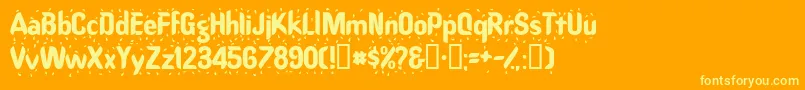 フォントRaindancessk – オレンジの背景に黄色の文字