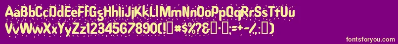 Raindancessk-Schriftart – Gelbe Schriften auf violettem Hintergrund