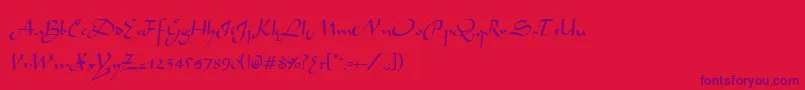 AivakcRegular Font – Purple Fonts on Red Background