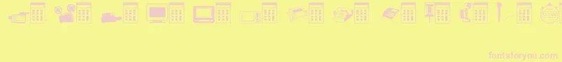 Technolo Font – Pink Fonts on Yellow Background
